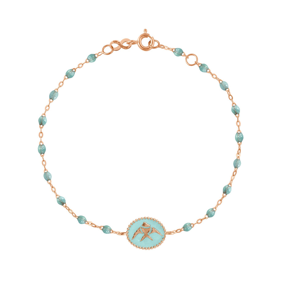 Gigi Clozeau - Bracelet Poisson Ange résine glacier, or rose, 17 cm