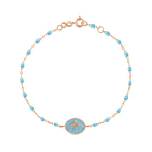 Gigi Clozeau - Bracelet Poisson Ange résine turquoise, or rose, 17 cm