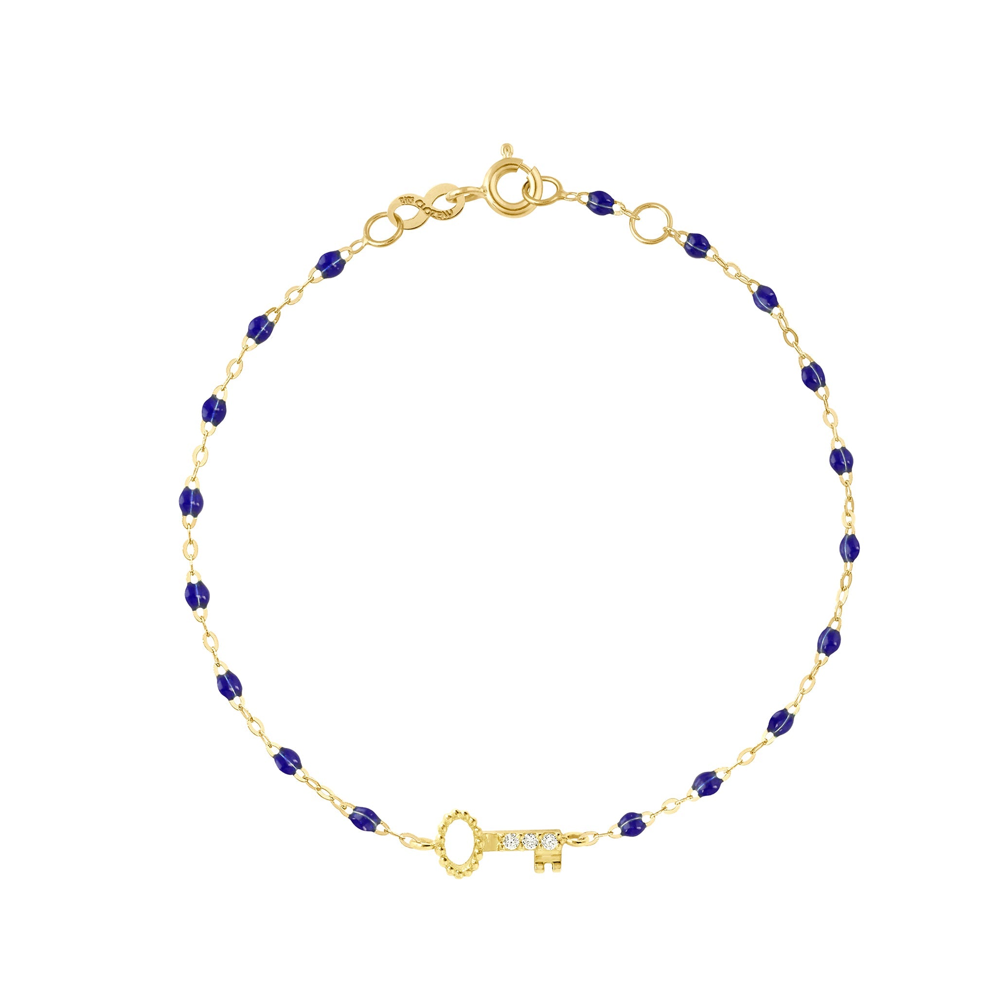 Gigi Clozeau - Bracelet prusse Clé diamants, or jaune, 17 cm