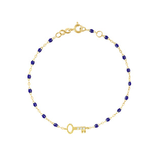 Gigi Clozeau - Bracelet prusse Clé diamants, or jaune, 17 cm