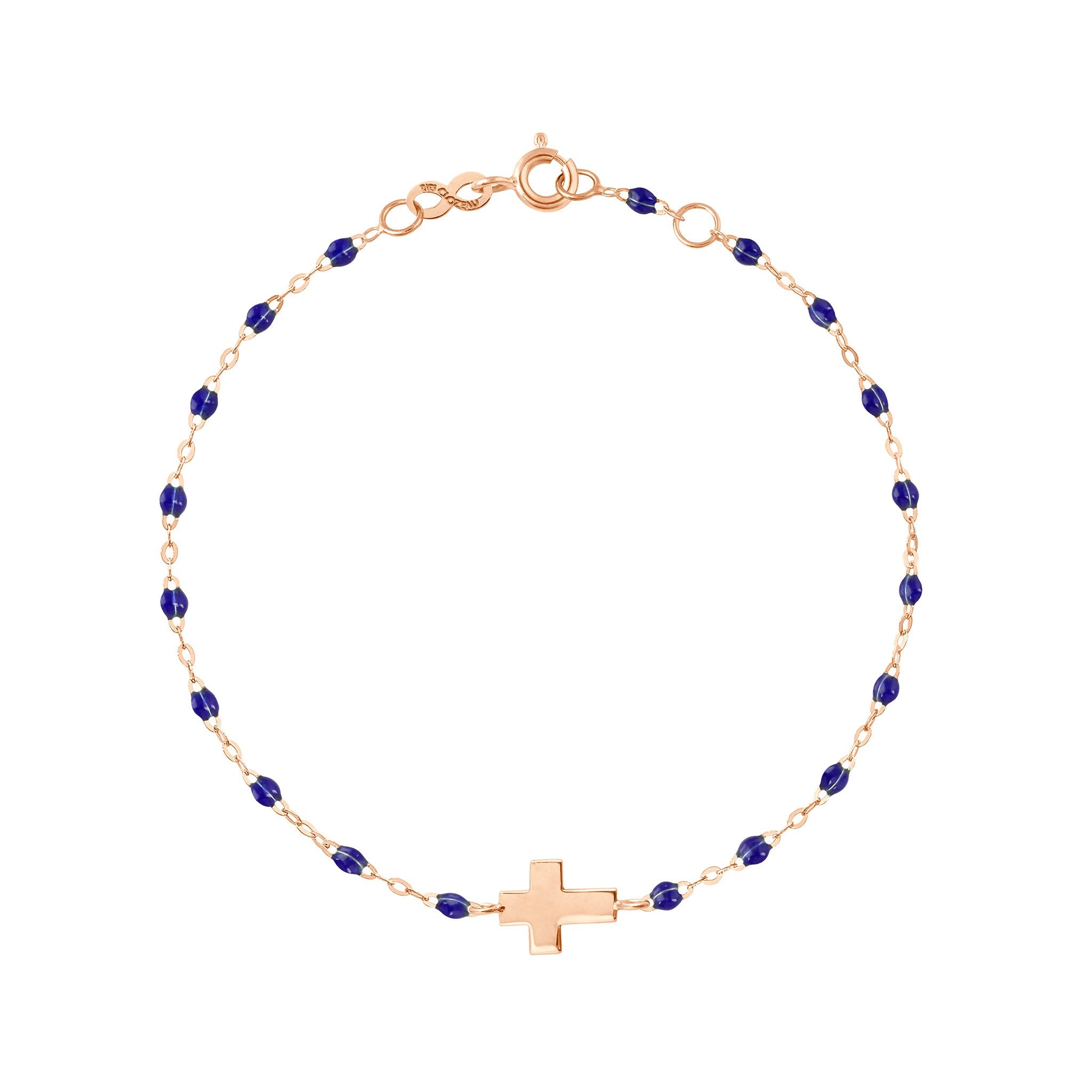 Gigi Clozeau - Bracelet prusse Croix, or rose, 17cm