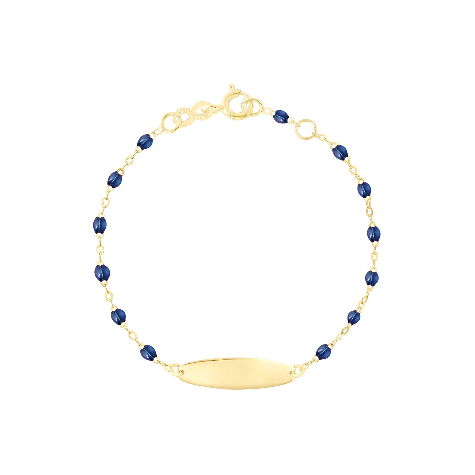 Gigi Clozeau - Bracelet prusse Little Gigi, plaque ovale, or jaune, 13 cm