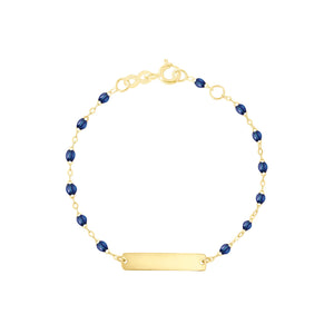 Gigi Clozeau - Bracelet prusse Little Gigi, plaque rectangle, or jaune, 13 cm