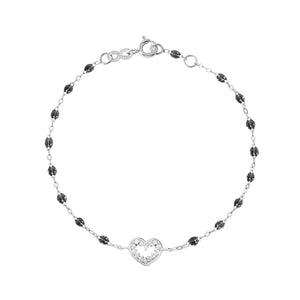Gigi Clozeau - Bracelet quartz Cœur Suprême, diamants, or blanc, 17 cm