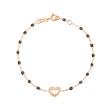Gigi Clozeau - Bracelet quartz Cœur Suprême, diamants, or rose, 17 cm