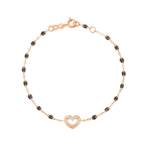 Gigi Clozeau - Bracelet quartz Cœur Suprême, diamants, or rose, 17 cm