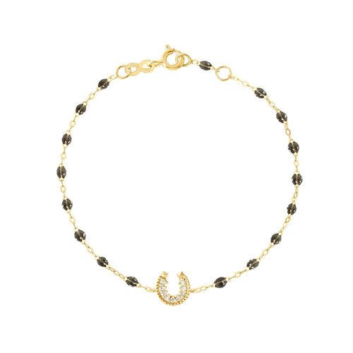 Gigi Clozeau - Bracelet quartz Fer à cheval, diamants, or jaune, 17 cm