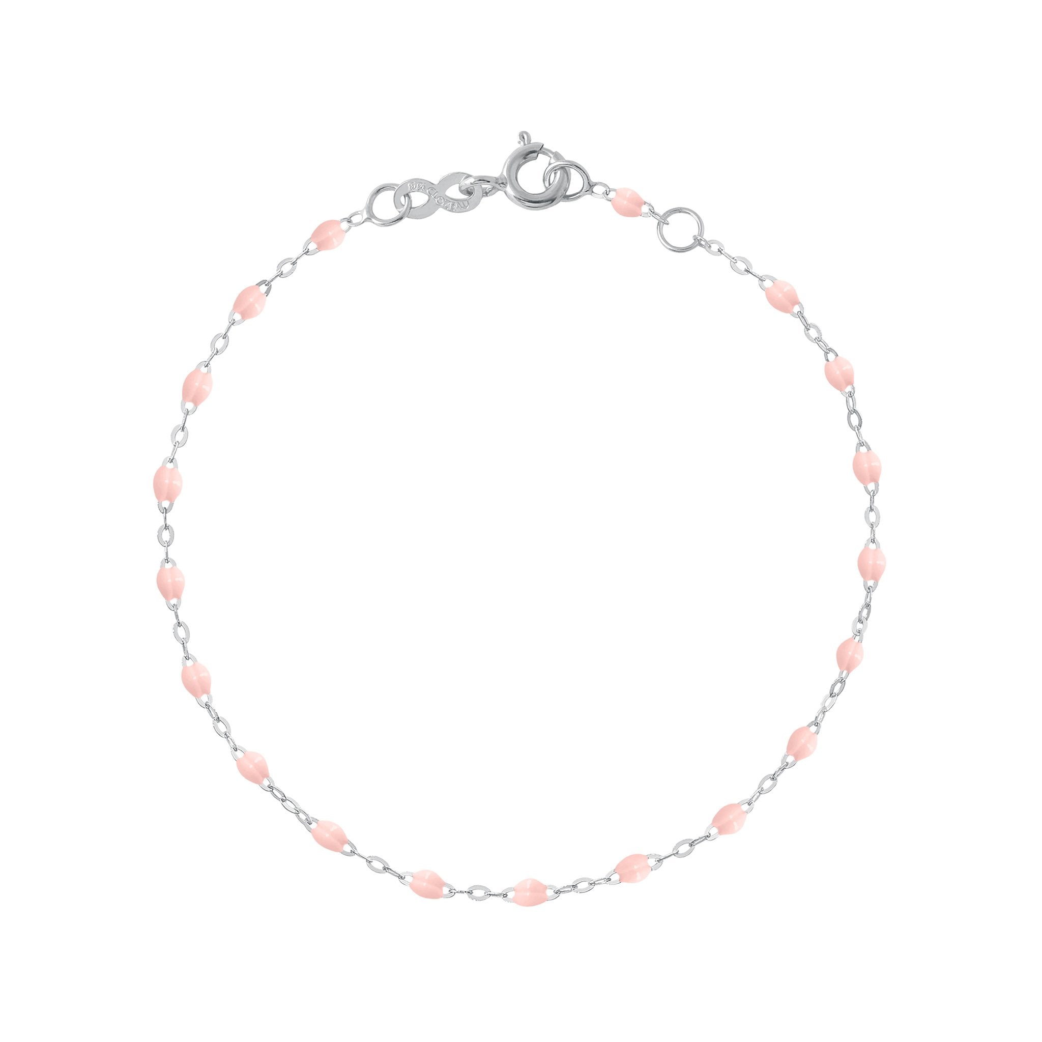 Gigi Clozeau - Bracelet rose bébé Classique Gigi, or blanc, 17 cm
