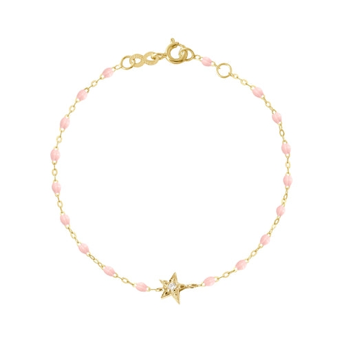 Gigi Clozeau - Bracelet rose bébé Etoile diamant, or jaune, 17 cm