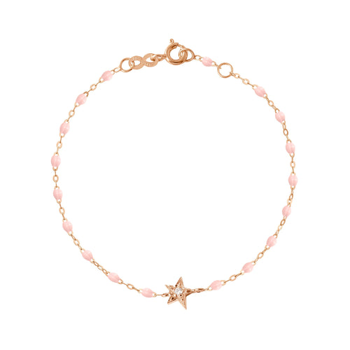 Gigi Clozeau - Bracelet rose bébé Etoile diamant, or rose, 17 cm