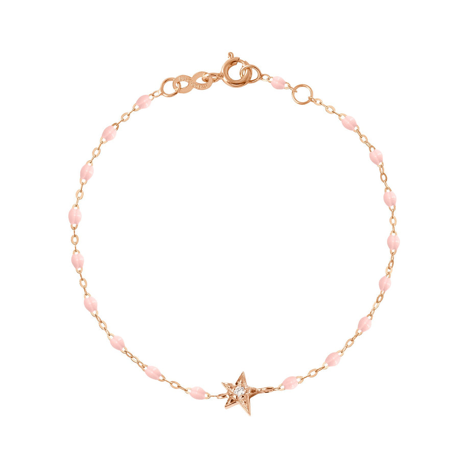 Gigi Clozeau - Bracelet rose bébé Etoile diamant, or rose, 17 cm