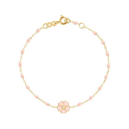 Gigi Clozeau - Bracelet rose bébé Fleur, diamant, or jaune, 17 cm