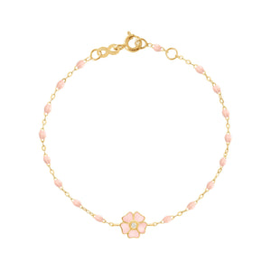 Gigi Clozeau - Bracelet rose bébé Fleur, diamant, or jaune, 17 cm