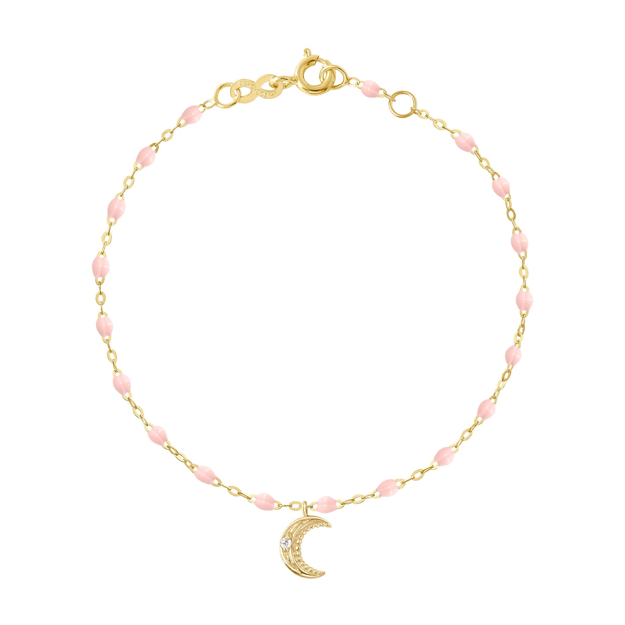 Petite Moon Classic Gigi Baby Pink diamond bracelet Yellow Gold