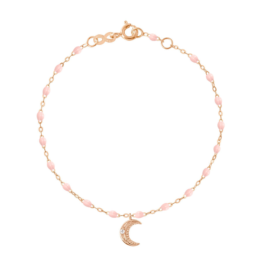 Gigi Clozeau - Bracelet rose bébé Lune, diamants, or rose, 17 cm