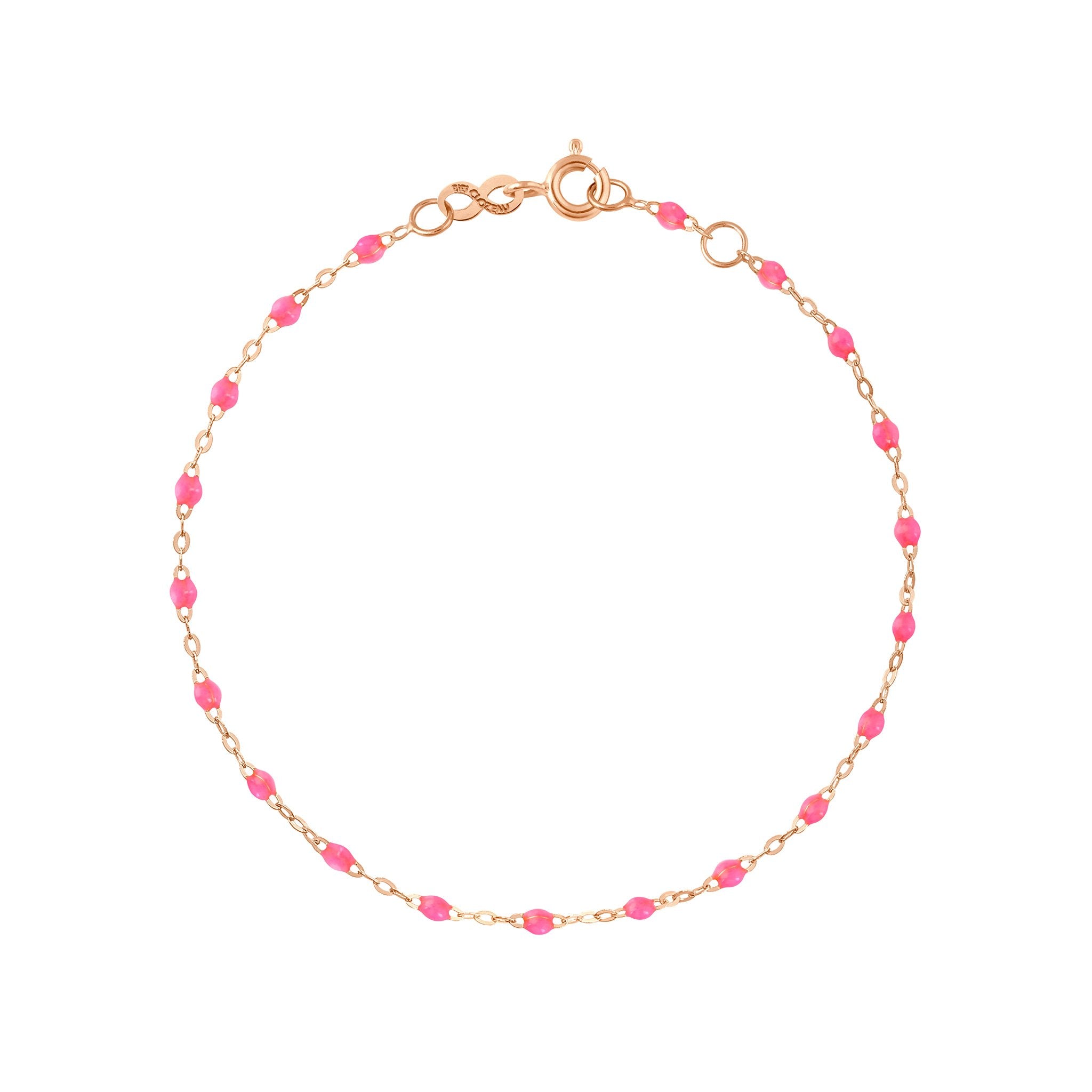 Gigi Clozeau - Bracelet rose fluo Classique Gigi, or rose, 15 cm