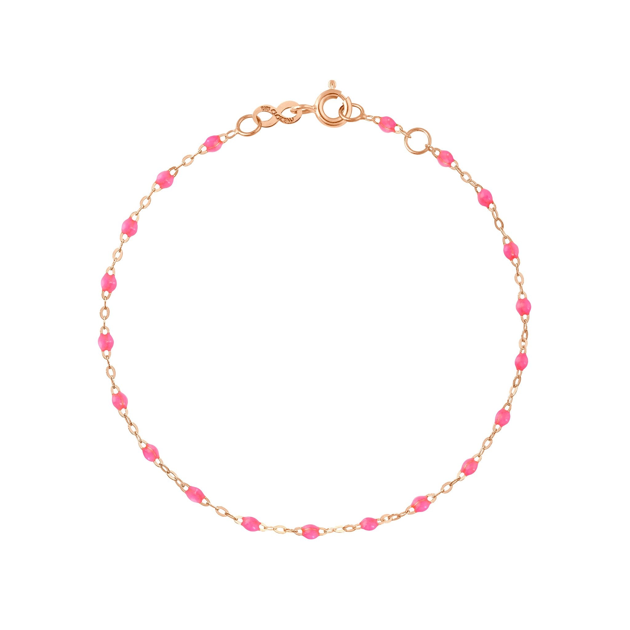 Gigi Clozeau - Bracelet rose fluo Classique Gigi, or rose, 15 cm