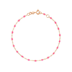 Gigi Clozeau - Bracelet rose fluo Classique Gigi, or rose, 15 cm