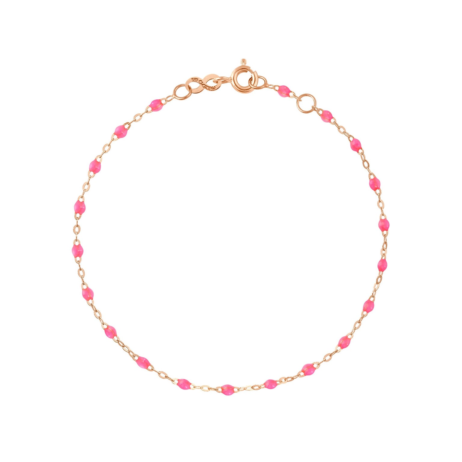 Gigi Clozeau - Bracelet rose fluo Classique Gigi, or rose, 15 cm