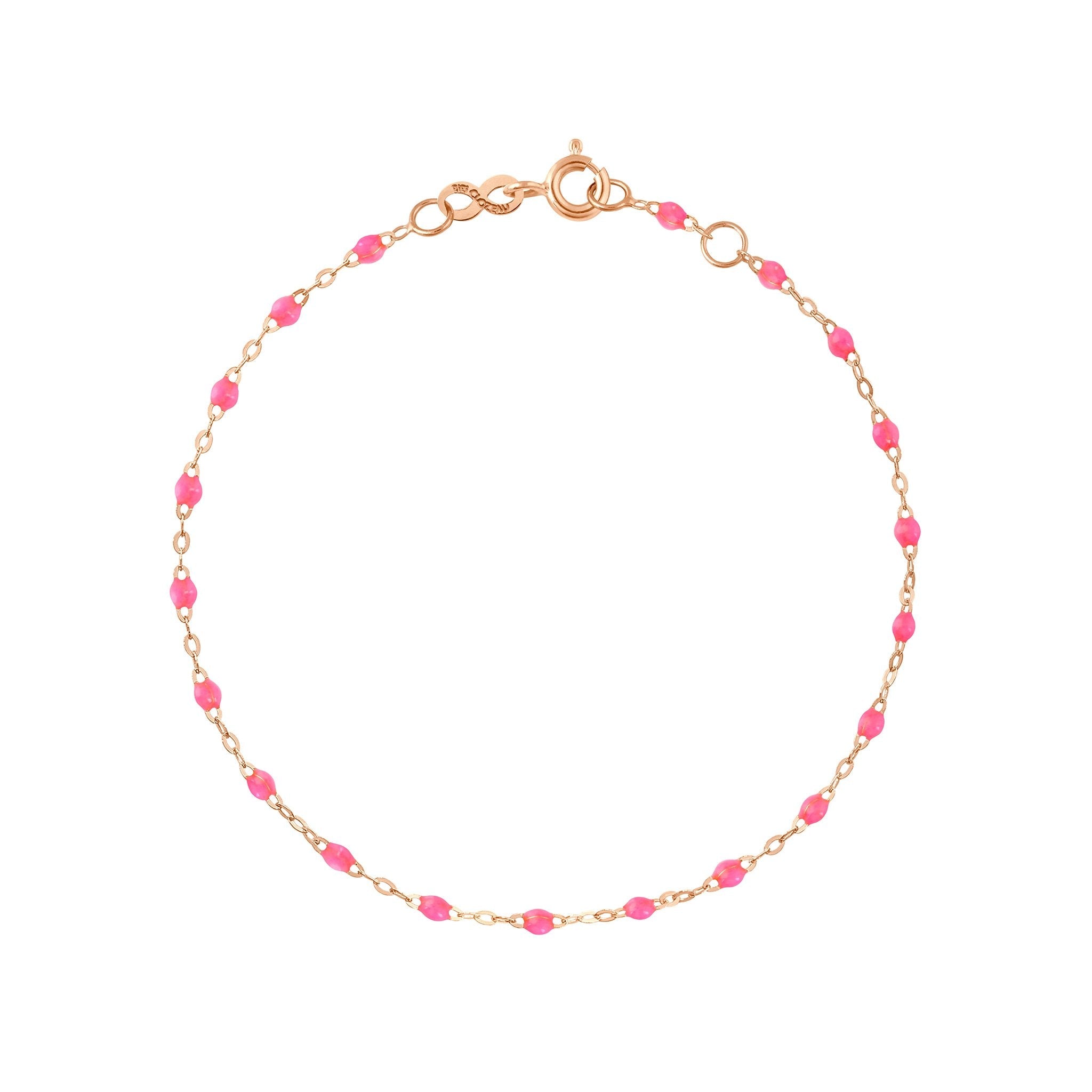 Gigi Clozeau - Bracelet rose fluo Classique Gigi, or rose, 19 cm