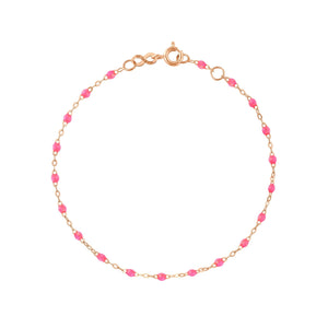 Gigi Clozeau - Bracelet rose fluo Classique Gigi, or rose, 19 cm