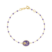 Gigi Clozeau - Bracelet Rose résine mauve, or jaune, 17 cm