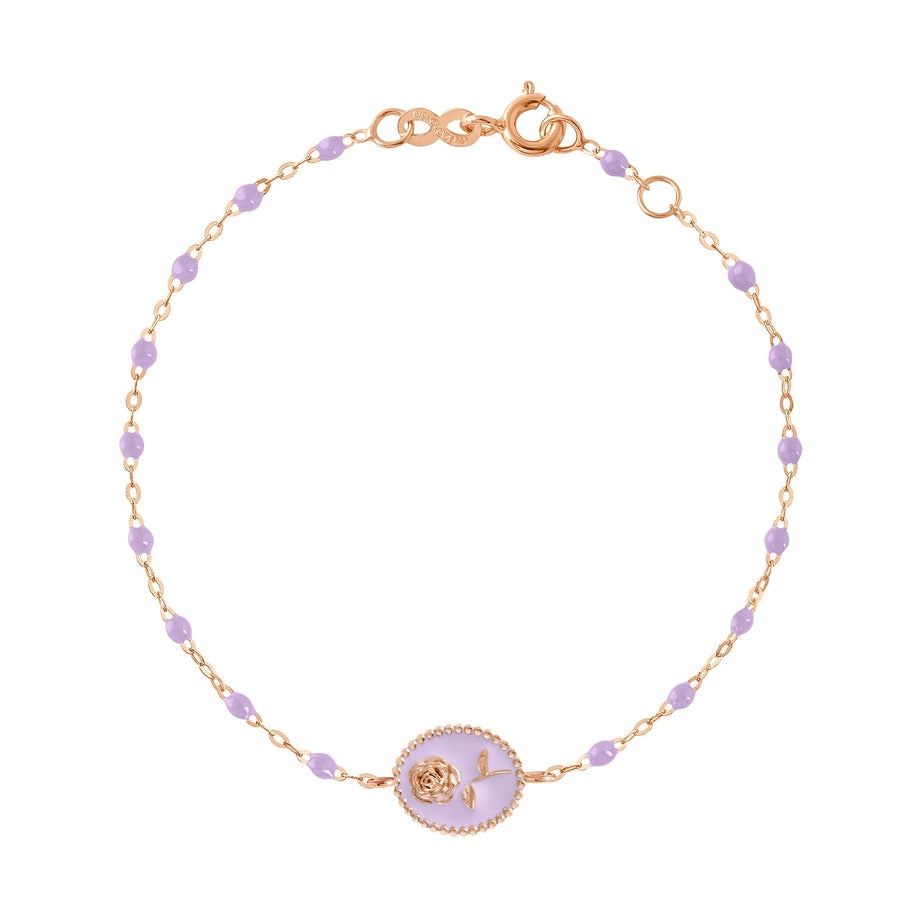 Gigi Clozeau - Bracelet Rose résine parme, or rose, 17 cm