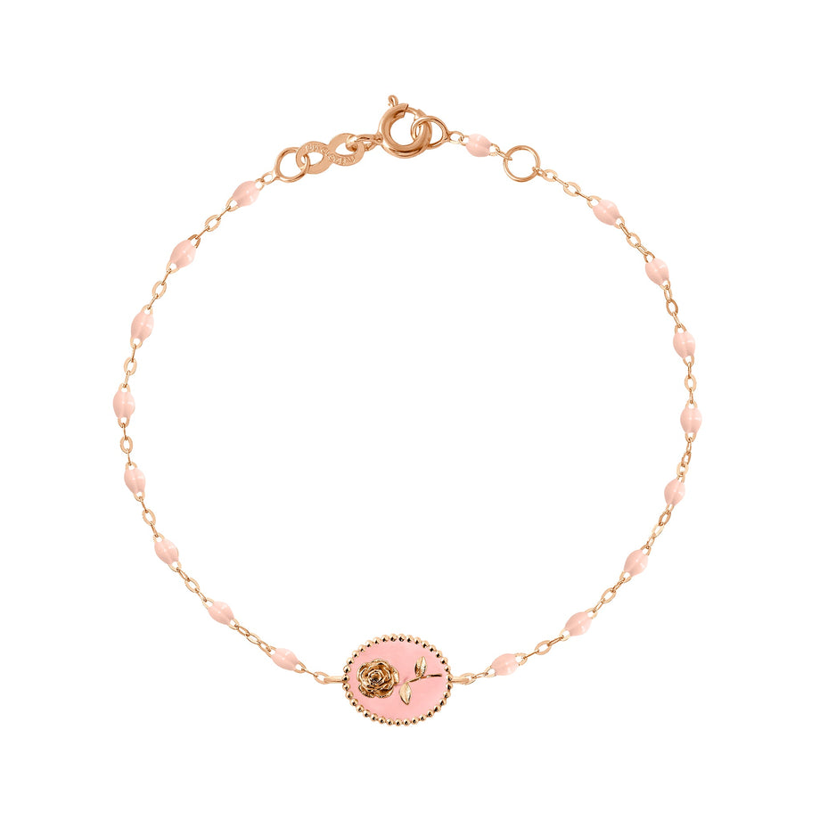 Gigi Clozeau - Bracelet Rose résine rose bébé, or rose, 17 cm