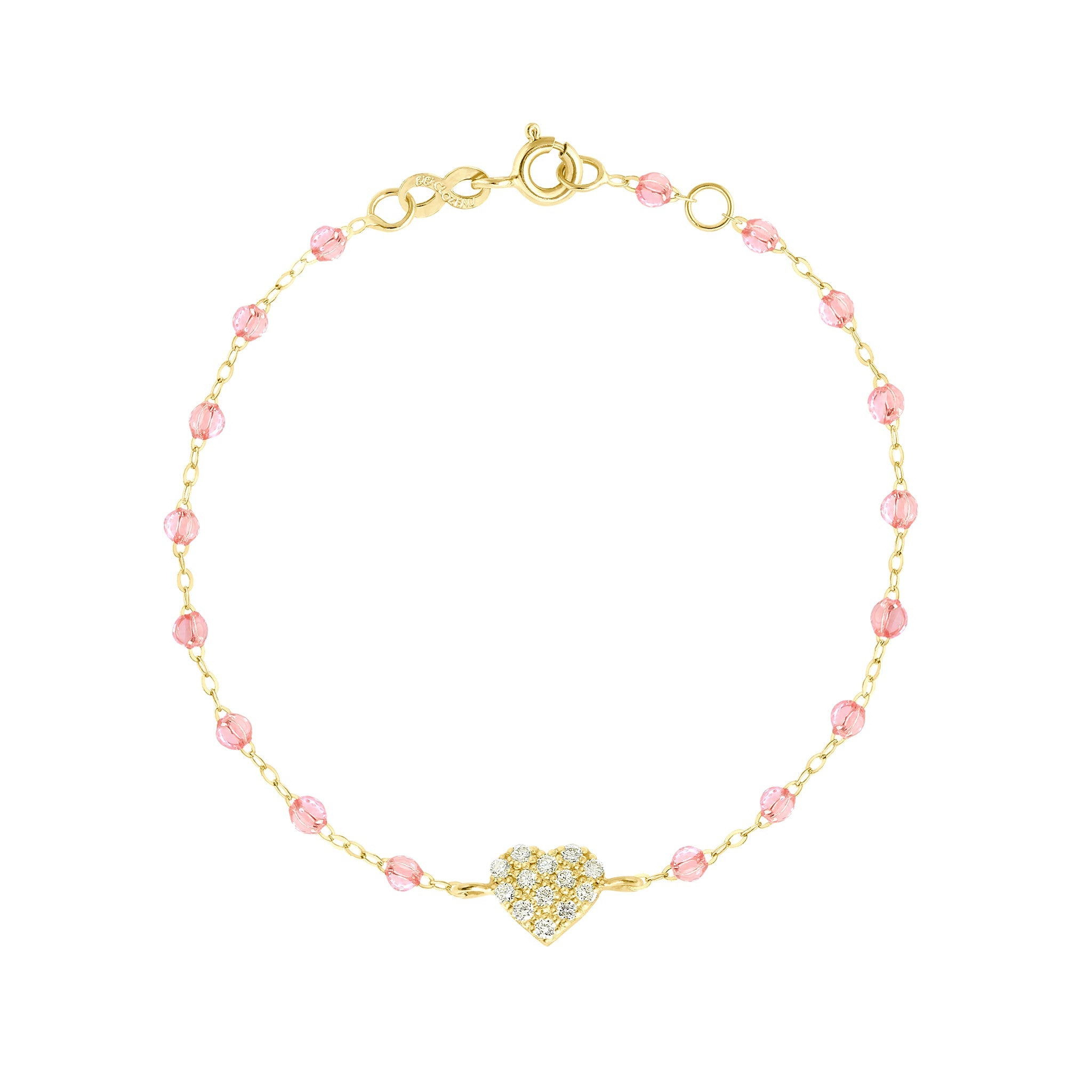 Gigi Clozeau - Bracelet rosée In Love, diamants, or jaune, 17 cm