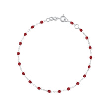 Gigi Clozeau - Bracelet rouge Classique Gigi, or blanc, 19 cm