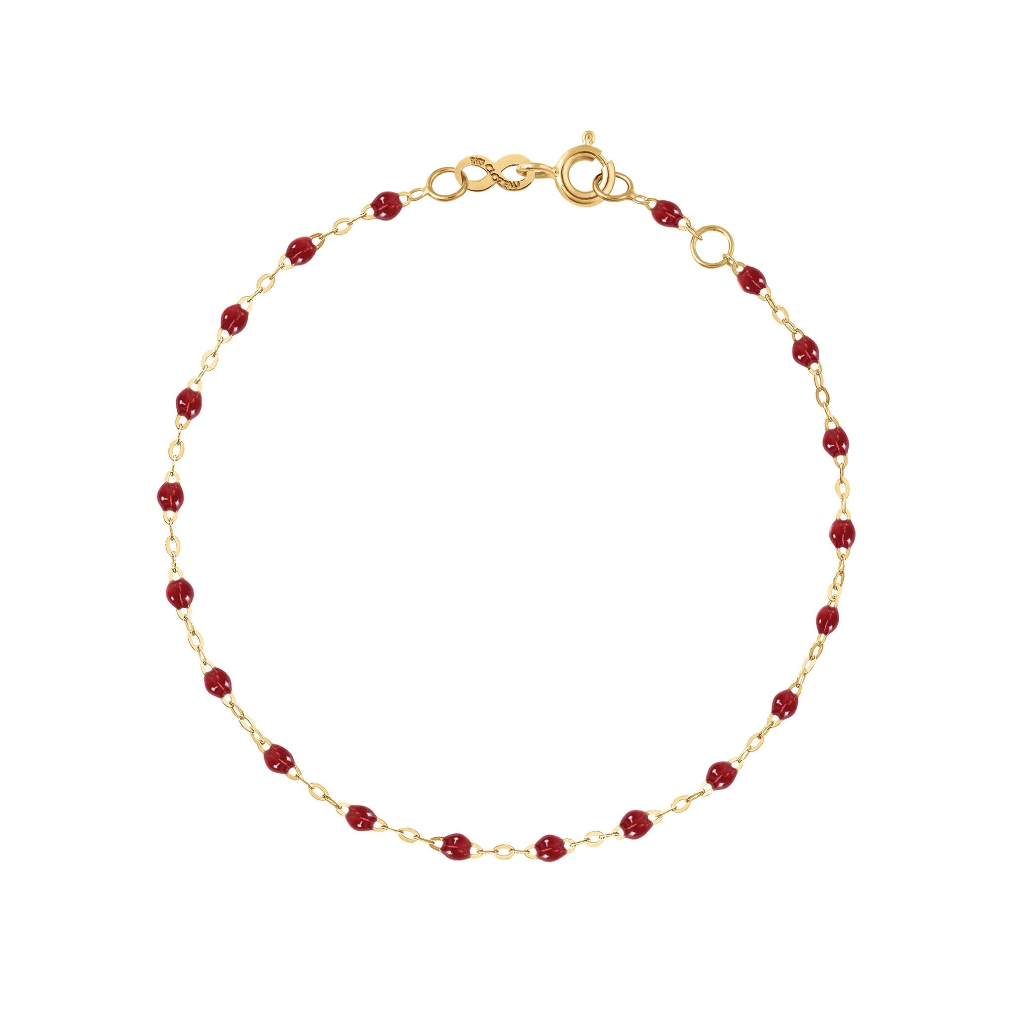 Gigi Clozeau - Bracelet rouge Classique Gigi, or jaune, 17 cm