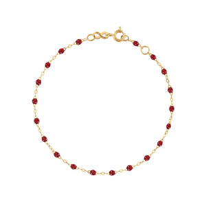 Gigi Clozeau - Bracelet rouge Classique Gigi, or jaune, 17 cm