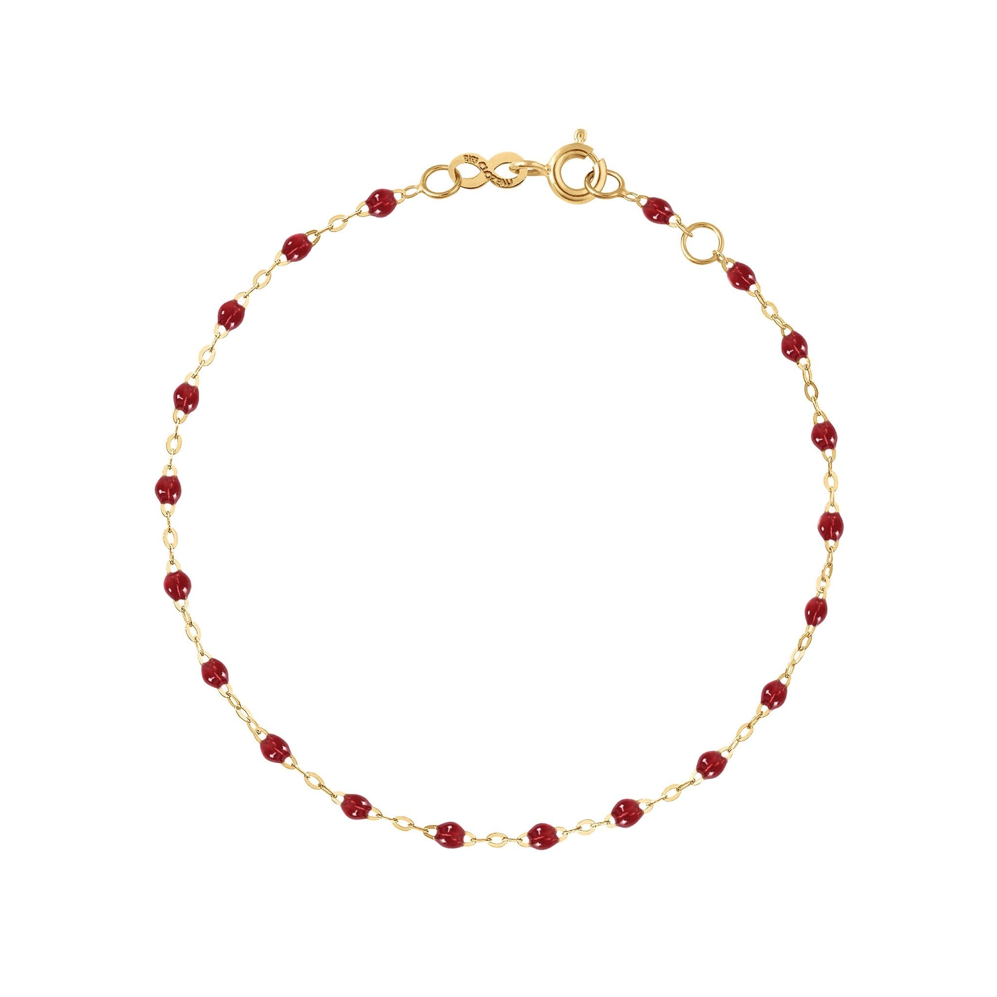 Gigi Clozeau - Bracelet rouge Classique Gigi, or jaune, 19 cm