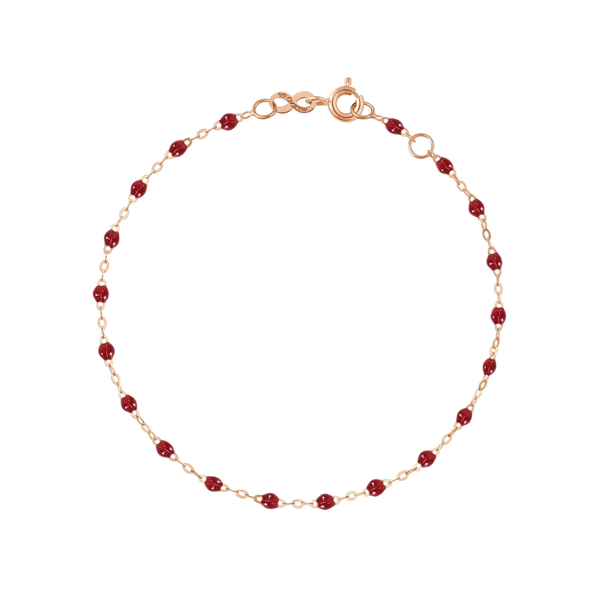Gigi Clozeau - Bracelet rouge Classique Gigi, or rose, 15 cm