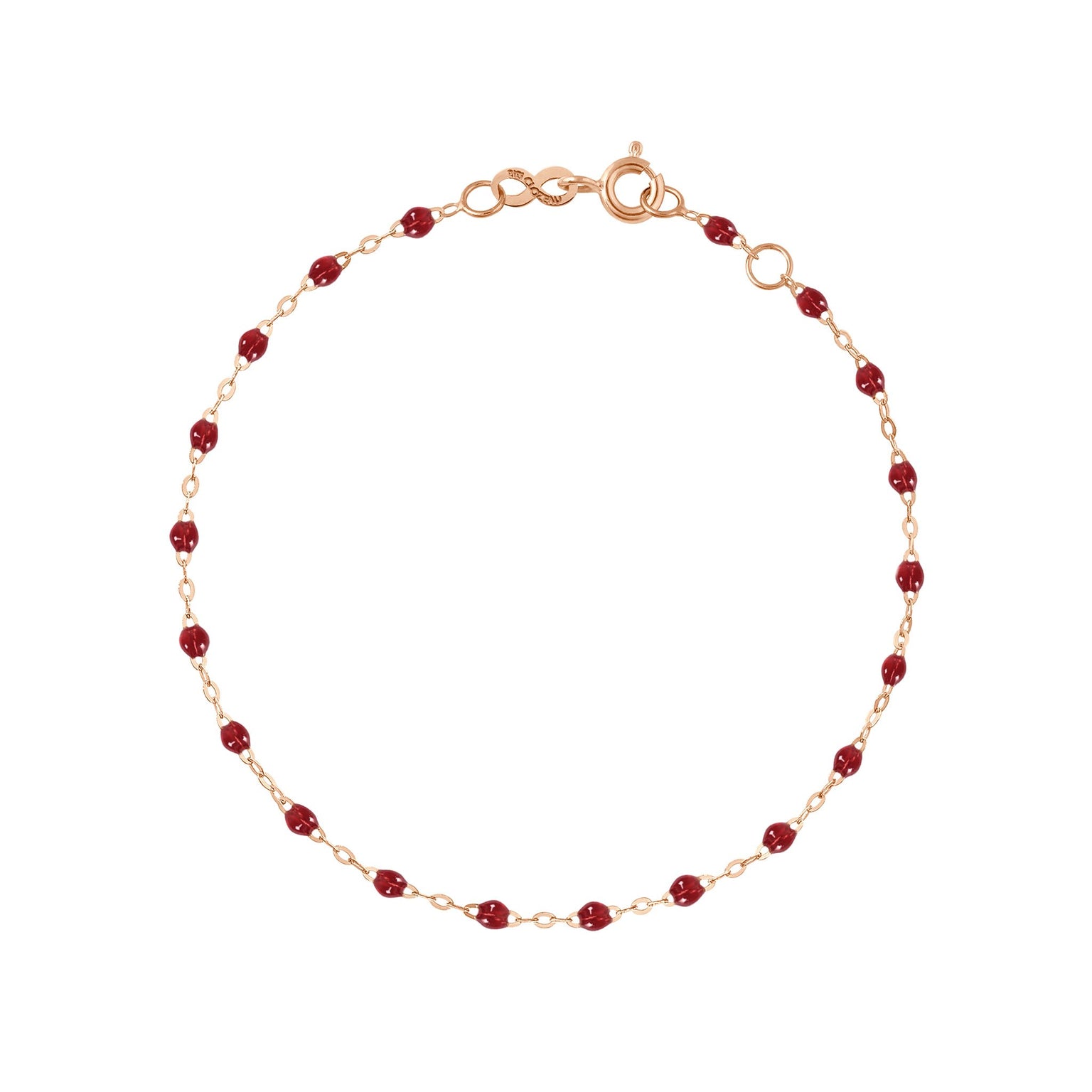 Gigi Clozeau - Bracelet rouge Classique Gigi, or rose, 17 cm