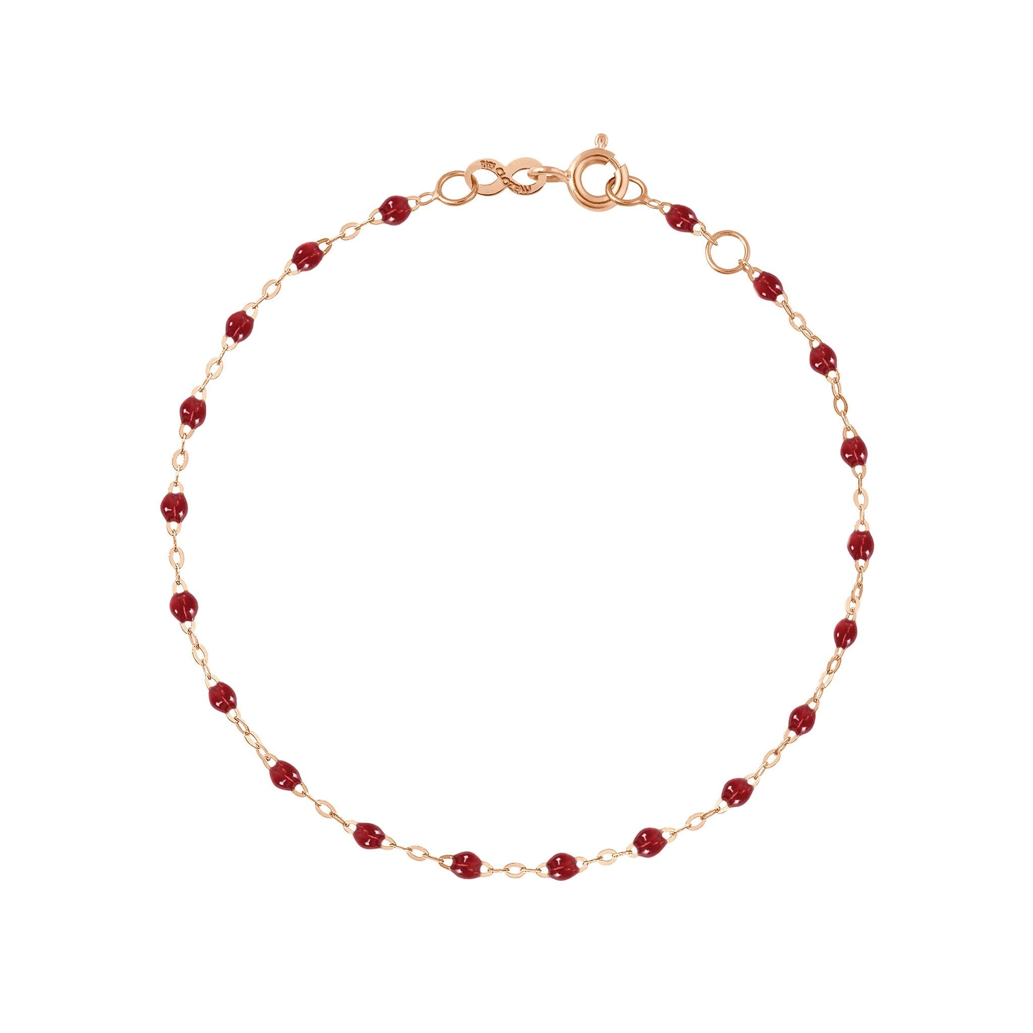 Gigi Clozeau - Bracelet rouge Classique Gigi, or rose, 19 cm