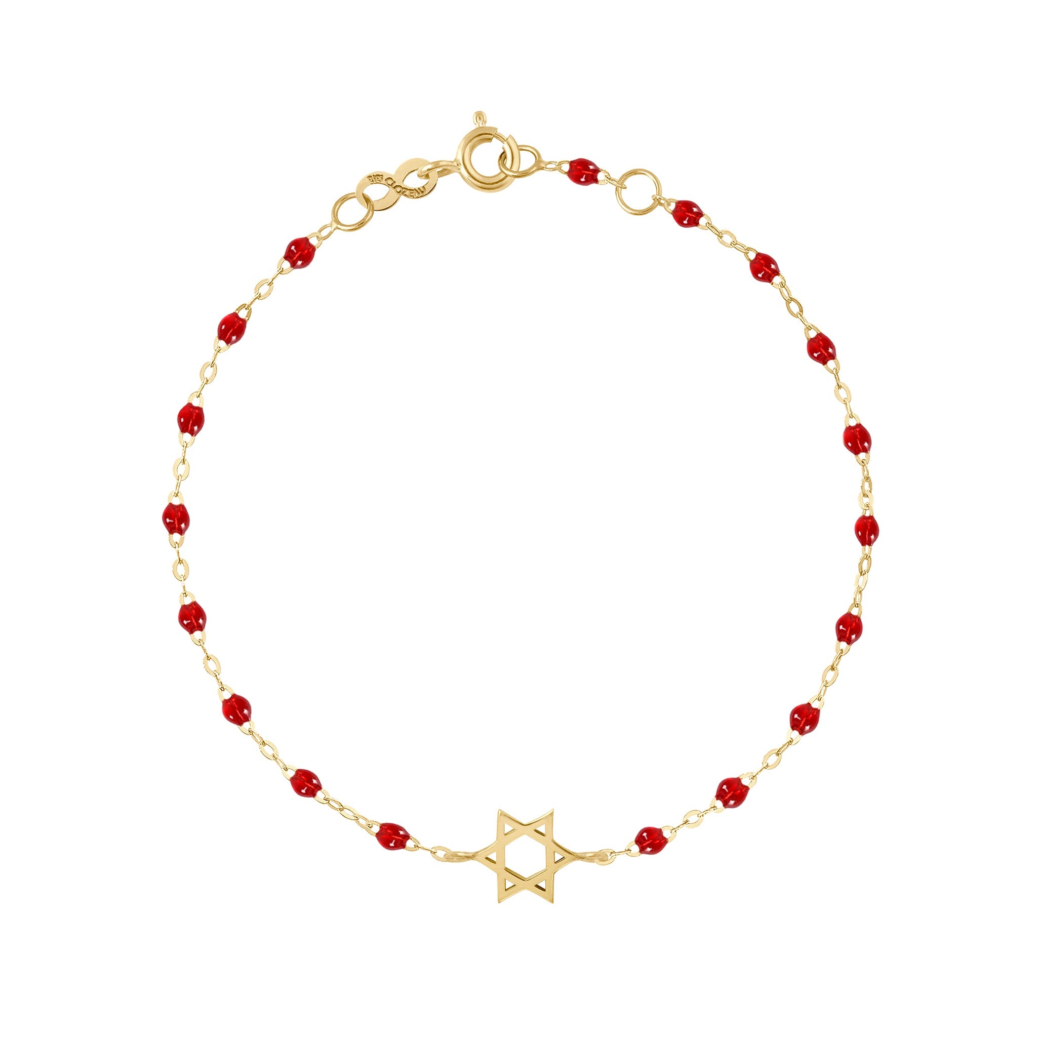 Gigi Clozeau - Bracelet rubis Etoile de David, or jaune, 17 cm