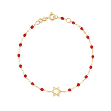Gigi Clozeau - Bracelet rubis Etoile de David, or jaune, 17 cm