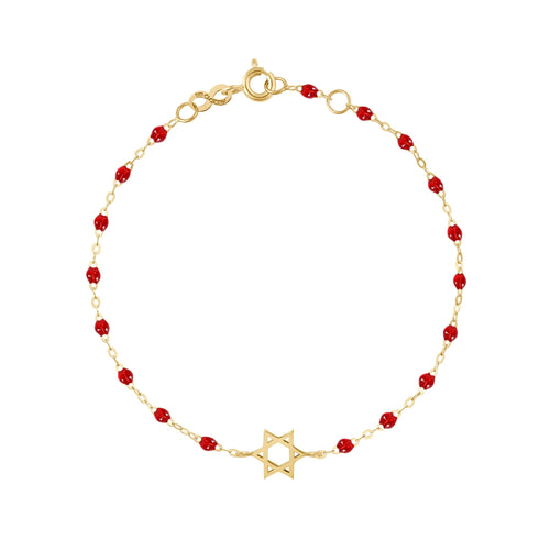 Gigi Clozeau - Bracelet rubis Etoile de David, or jaune, 17 cm