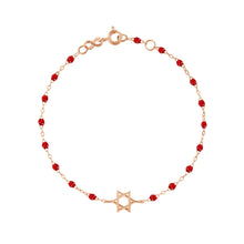 Gigi Clozeau - Bracelet rubis Etoile de David, or rose, 17 cm