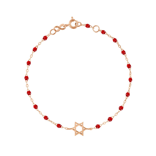 Gigi Clozeau - Bracelet rubis Etoile de David, or rose, 17 cm
