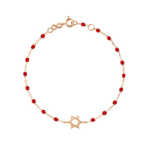 Gigi Clozeau - Bracelet rubis Etoile de David, or rose, 17 cm