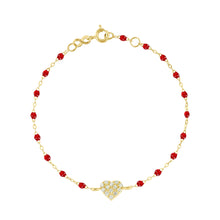 Gigi Clozeau - Bracelet rubis In Love, diamants, or jaune, 17 cm