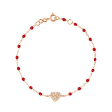 Gigi Clozeau - Bracelet rubis In Love, diamants, or rose, 17 cm