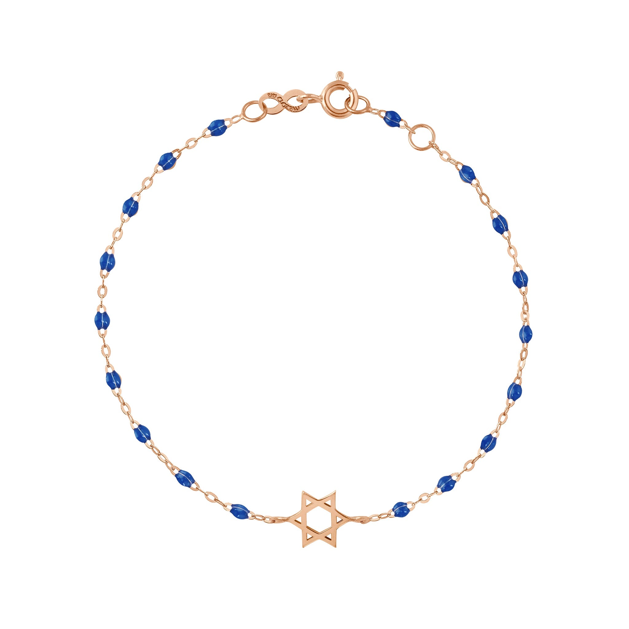 Gigi Clozeau - Bracelet saphir Etoile de David, or rose, 17 cm