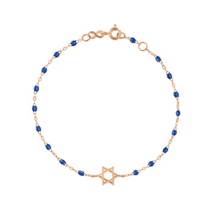 Gigi Clozeau - Bracelet saphir Etoile de David, or rose, 17 cm