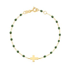 Gigi Clozeau - Bracelet scarabée Croix, or jaune, 17cm