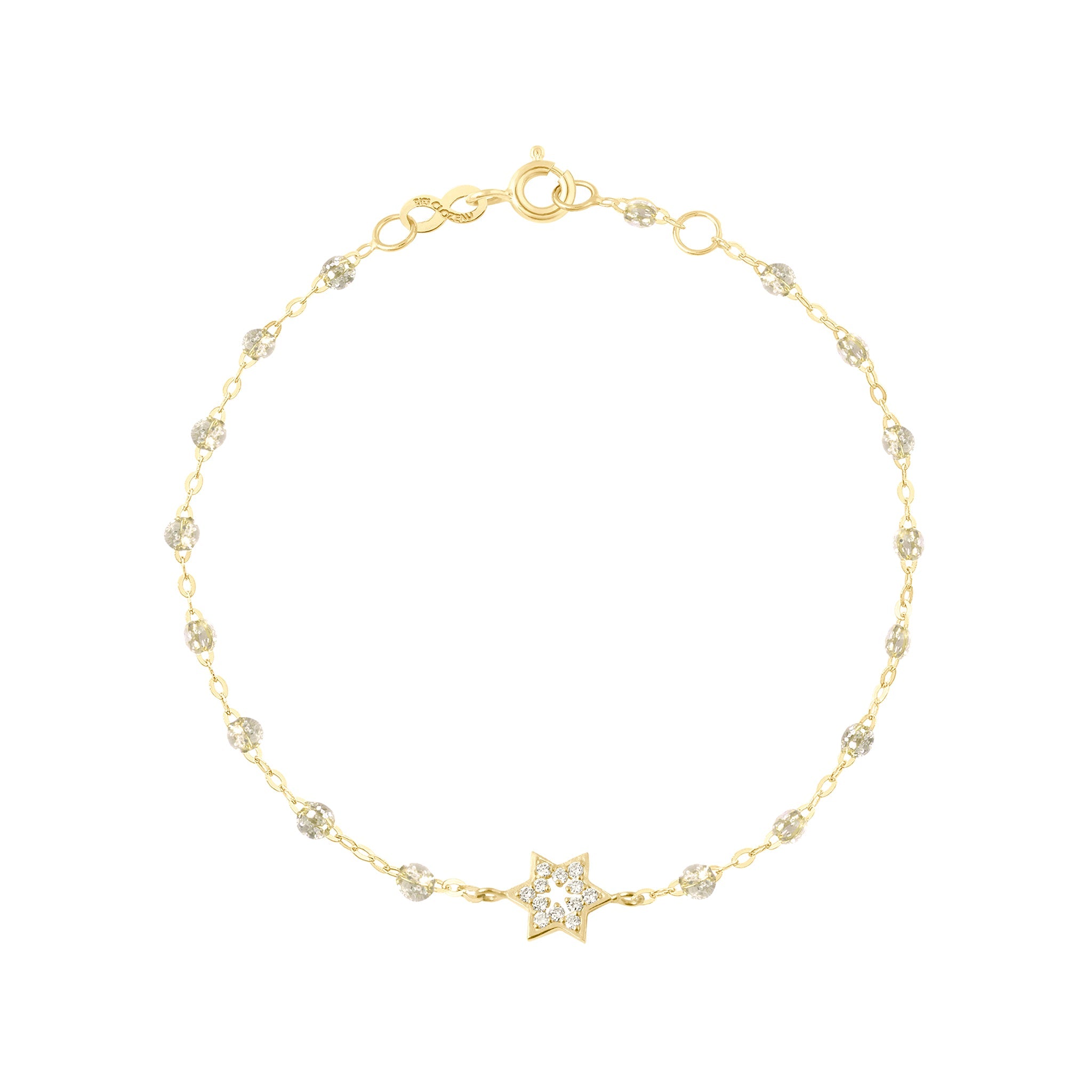 Gigi Clozeau - Bracelet sparkle Etoile de David diamants, or jaune, 17 cm