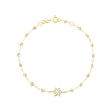 Gigi Clozeau - Bracelet sparkle Etoile de David diamants, or jaune, 17 cm