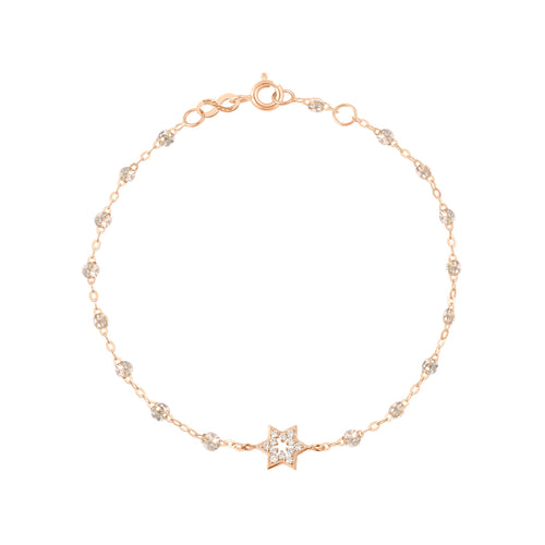 Gigi Clozeau - Bracelet sparkle Etoile de David diamants, or rose, 17 cm